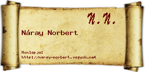 Náray Norbert névjegykártya